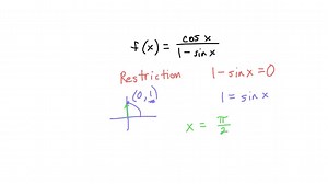 SOLVED:Find the domain of the function. f(x)=(cosx)/(1-sinx)