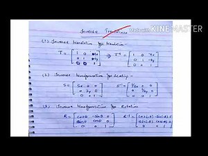Inverse Transformation - lecture 30/ computer graphics
