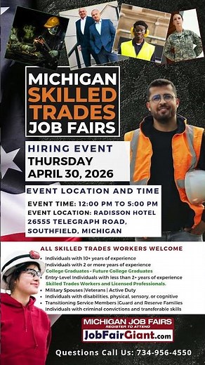 Michigan Skilled Trades Job Fair on April 30, 2026