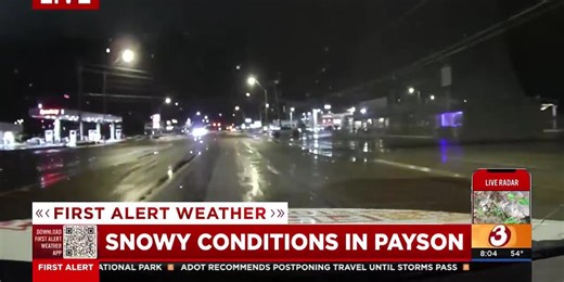 Payson getting snow thanks to the winter storm, SR 260 closed
