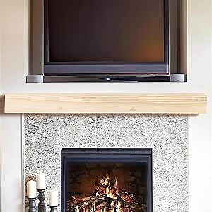 MANTELSDIRECT 48 Inch Floating Fireplace Mantel Wood Shelf in Unfinished - Austin from Mantels Direct | Wooden Rustic Wall Shelf Perfect for Décor and Electric Fireplaces
