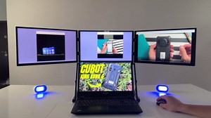 Triple Portable Monitor for Laptop, 15.6” FHD IPS Tri-Fold Screen Extender, Plug and Play Expansion to 3 Screens with USB-C/HDMI, Adjustable Angles, Compatible with macOS and Windows Systems