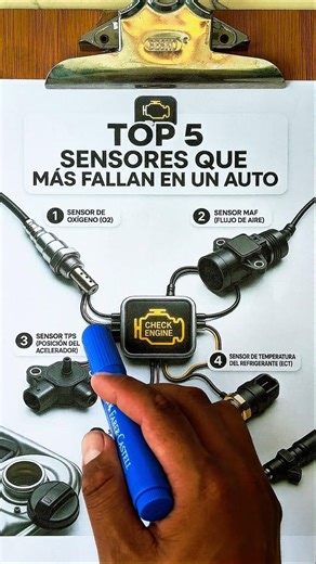 TOP 5 sensores que más fallan 🤯✅ #mechanic #mecanica #sensor #motor #automobile