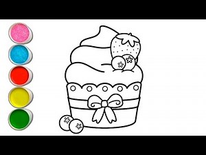 Cupcake drawing for kids | Easy cupcake drawing for kids