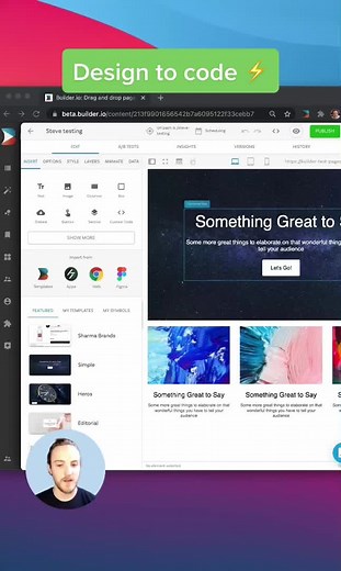 Design to code with Builder.io 🤯 #devtools #designtools #nocode #webdev #react #vue #html #css