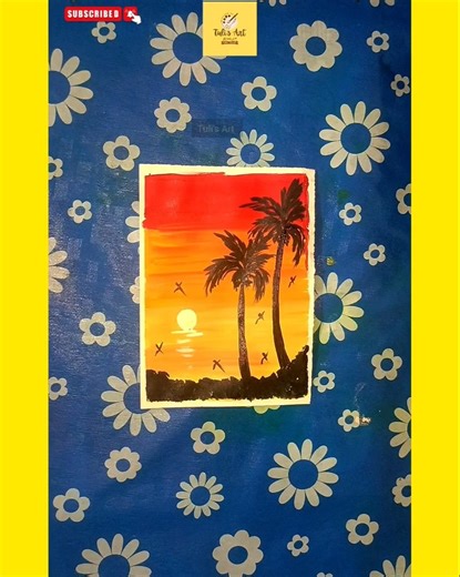 basic sunset drawing with poster color #viral #shorts #selfartist