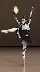 Humanoid robot ballerina with tambourine #robot #robots #ballerina #dancer #music #tambourine #art