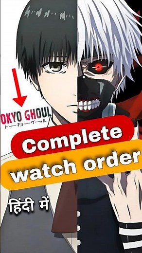 Tokyo Ghoul Watch Order 2026 🎭 #anime #trending #shorts