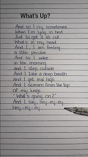 What’s Up? Lyrics Song by 4 Non Blondes #whatsup #lyrics #learnenglish