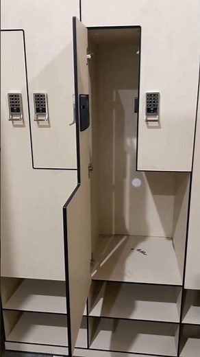 Z-shaped HPL lockers for changing rooms.