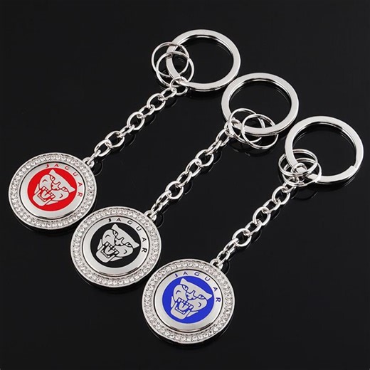 Jaguar Diamond-encrusted Enamel Car Logo Keychain, Key Ring, Chain, Pendant - Etsy