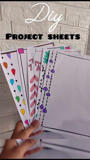 💖 Creative DIY Borders Sheets for School Projects | #diy#papercrafts #reelitfeelit#shortvideo#sheet