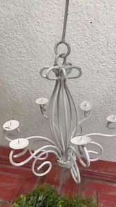 Farmhouse Iron Chandelier-small-white-handmade-primitive-farmhouse Decor-iron-shabby White-chandelier-11x17 Inches - Etsy