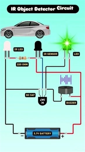 Infrared Object Detector Circuit (IR Object detector Circuit)Description:The image shows