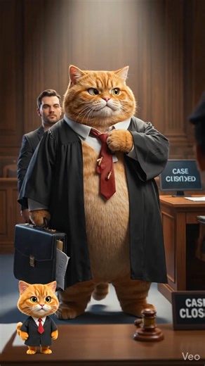 Fat Cat the Lawyer Forgot the Case File #fatcat #lawyer #tribunal #courtroom #comedy #funnyshorts