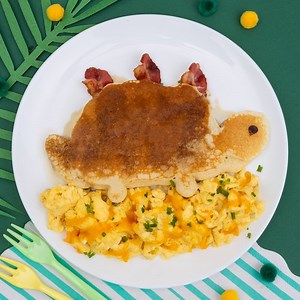 Dino Breakfast Pancake recipe videos for kids by Chefclub