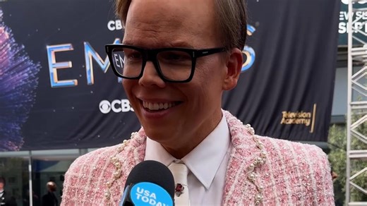 On the 2025 Emmy Awards red carpet, Jeff Hiller talks his first nomination before winning