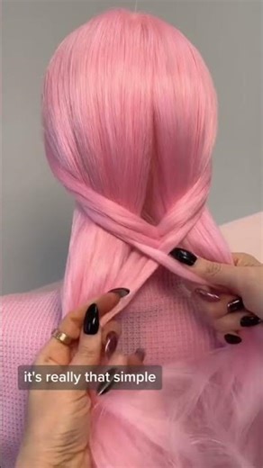 Think of the #fishtailbraid #hairstyle #hairtok #pinkhair #shorts #viral #hairtutorial