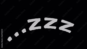Zzz sleep icon, Animated cartoon word. Concept about sleeping. Looped Animation with alpha channel, cut out