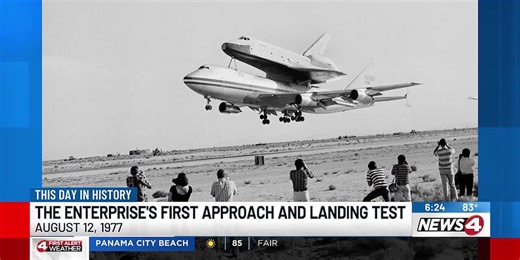 This Day in History: The Enterprise space shuttle conducts first test flight on August 12, 1977