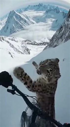 NO WAY😱 Watch this Snow Leopard's epic leap #viral #animals #snowleopard