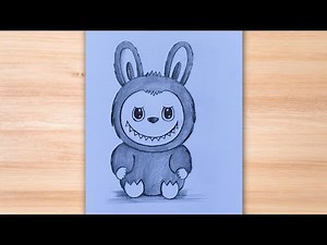 How to draw labubu step by step - the monsters|cute labubu doll drawing for beginners|pencil drawing