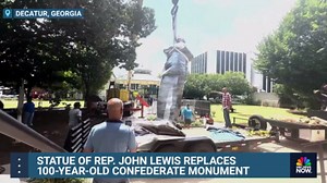 Statue of John Lewis replaces Confederate monument