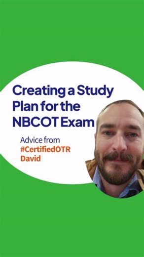 1.9K views | #CertifiedOTR David shares how he made his NBCOT exam study schedule work for his busy life. Finding a routine that works for you can make all the difference! #OccupationalTherapy #NBCOTCertificationMatters | NBCOT® - OTR® & COTA® Certification | Facebook