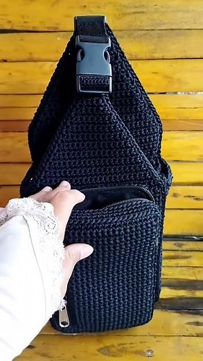 crochet sling backpack