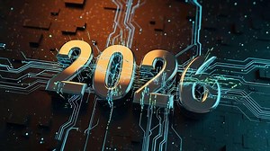 Download 2026 Digital Technology New Year Celebration Electronic Circuit Board Modern Design Creative for free