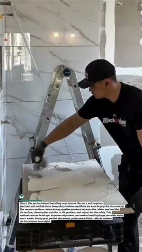 Large Tile Install with Suction Cup Lifters #tiling #construction #remodel