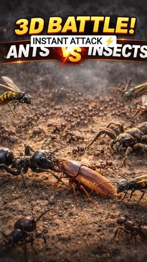Deadliest Ant Army Ever Seen || INSTANT ATTACK ⚡ || #shorts #ytshorts #bugbattle #bugs