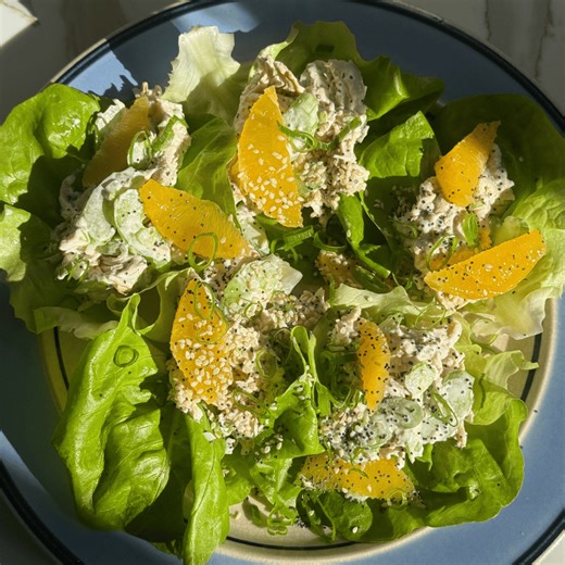 Chicken Lettuce Cups with Orange, Sesame & Poppyseed