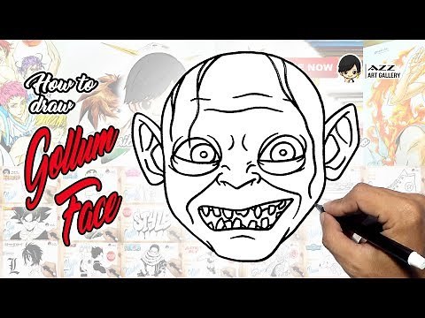 How to draw Gollum Face