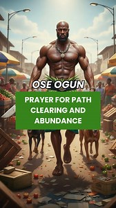 OGUN PRAYER FOR PATH CLEARING & ABUNDANCE May the mighty Ogun, Spirit of Iron, warfare and technology, clear your paths and crush every obstacle standing in your way this week. May Ogun Lakaaye protect you. May every blocked road open. May every delay turn into divine timing. May every struggle produce strength. May your Ori open up to receive the powerful energy of Ogun — so that like the palm fronds, you are resilient, grounded and strong enough to conquer challenges and receive an abundant ha