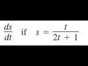 ds/dt if s = t/(2t + 1)