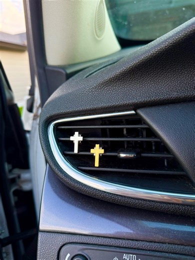 Christian Car Decor: Silver/gold Magnetic Cross Vent Clip Charm - Etsy