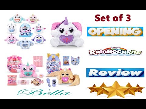 Unboxing a set of 3 mystery Rainbocorns! Review - Mystery.