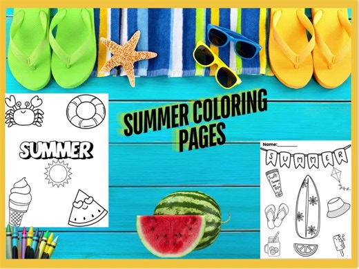 Summer Coloring Pages - Etsy UK