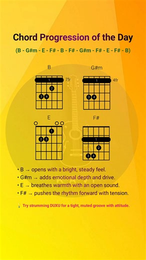 B Major - Chord progression of the day 🎸 #fblifestyle | Xavi Guitar