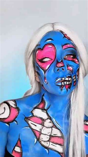Day 4: Pop Art Zombie Halloween Makeup Idea