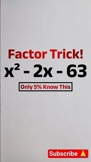 Factorisation Tricks #maths #algebra #mathstricks #mathshorts #factorization #viralmath #reasoning