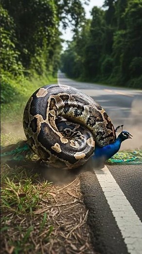 Peacock's Desperate Fight Against Crushing Python Coils