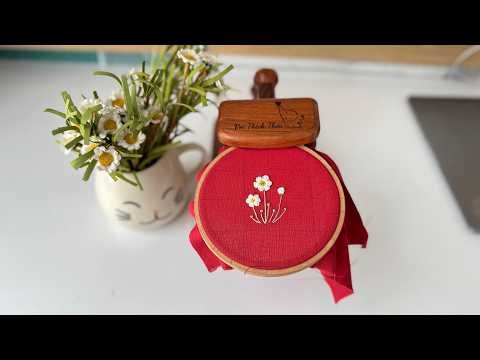 Slow Stitching a Flower with Buttonhole Stitch Variations | Relaxing Embroidery