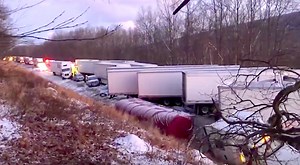 Massive pileup shuts down large stretch of I-80 in Pennsylvania