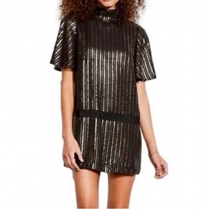 Ali & Jay sequins mock neck mini dress