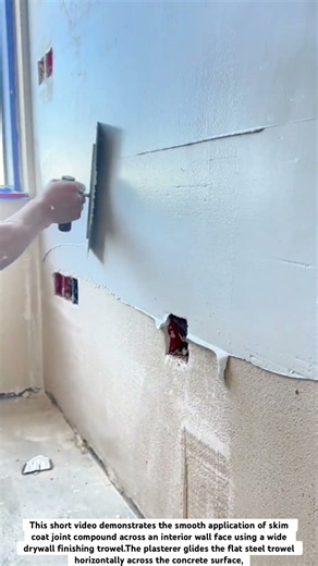 Flawless Drywall Skim Coating & Plaster Finishing! 🧱✨ #shorts⁠