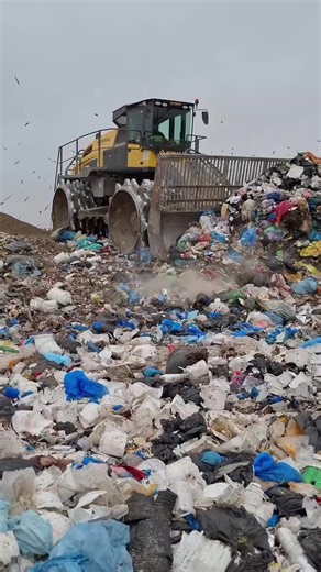 This machine never stops 😳 #satisfying #oddlysatisfying #heavyquipment #machines #landfill