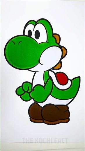 Satisfying Yoshi Drawing | Colorful Mario Art #Shorts #painting #art #dragon #youtubeshorts