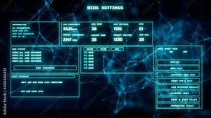 Representation of Computer BIOS Basic Input Output v1. High quality 4k footage